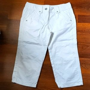 Ann Taylor capri cotton white sz 2